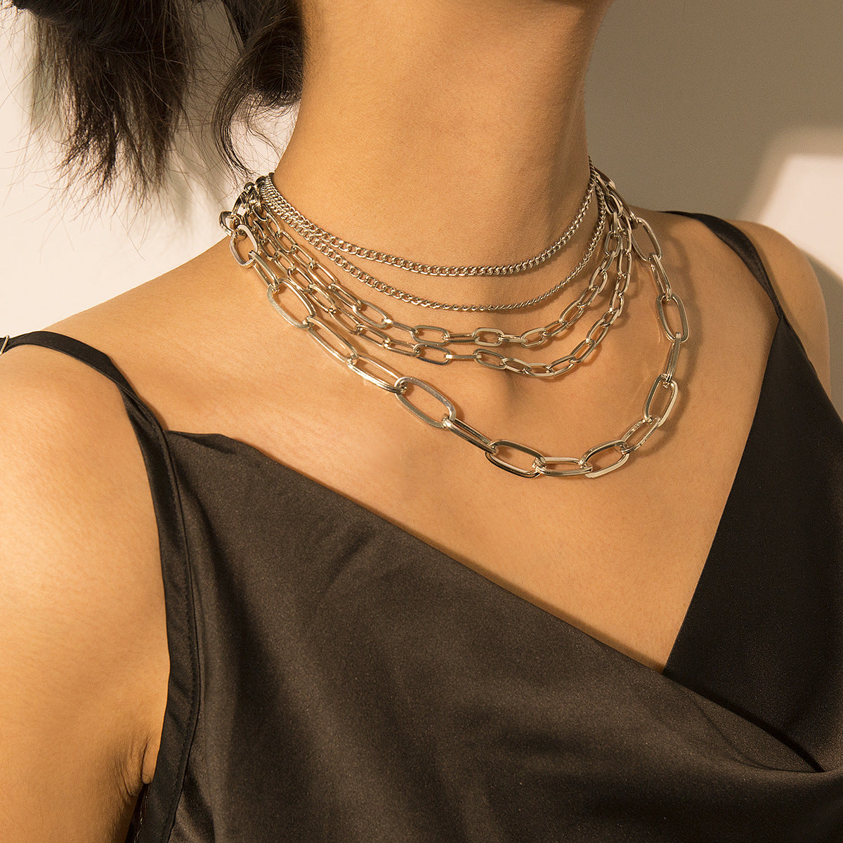 Multi-Layer Chains •  Silver Gold Plated Alloy