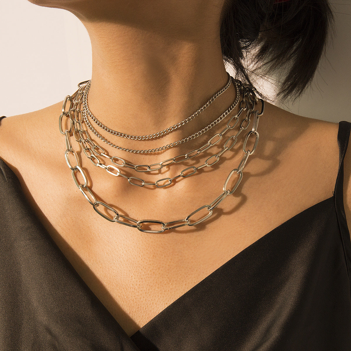 Multi-Layer Chains •  Silver Gold Plated Alloy