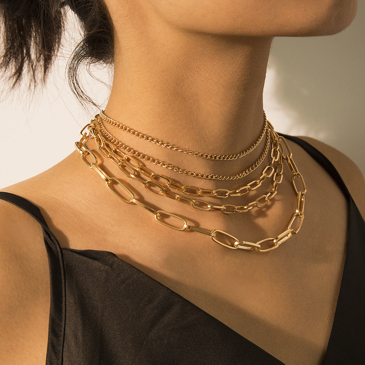 Multi-Layer Chains •  Silver Gold Plated Alloy