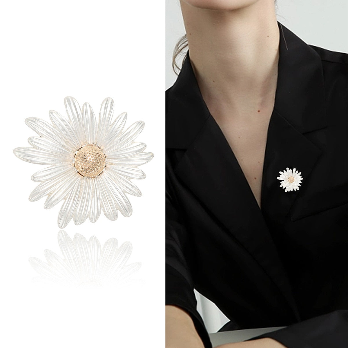 Pastoral Daisy Flower • Enamel Glaze Brooch Pin