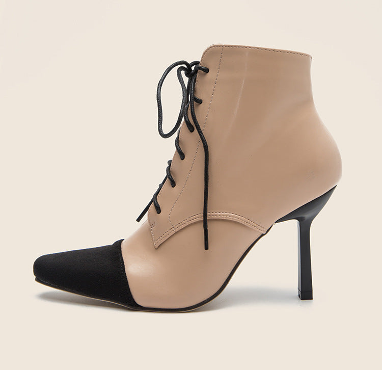 Pointed Toe High Heel Boots • PU Leather Boots