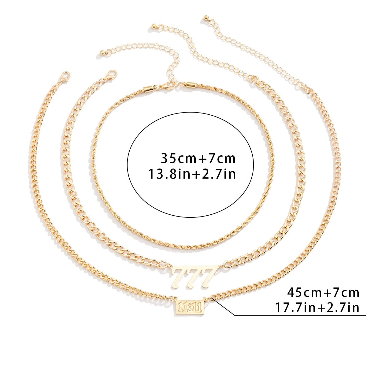 Retro Number Pendant Necklace • Silver Gold Plated Alloy