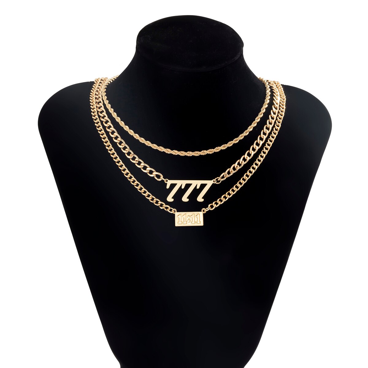 Retro Number Pendant Necklace • Silver Gold Plated Alloy