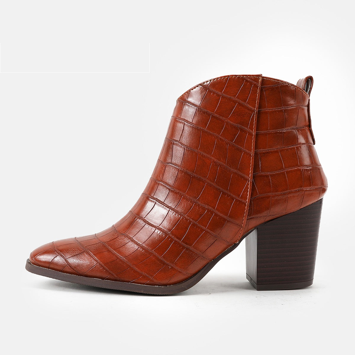 Side Zipper Crocodile Chelsea • PU Leather Boots