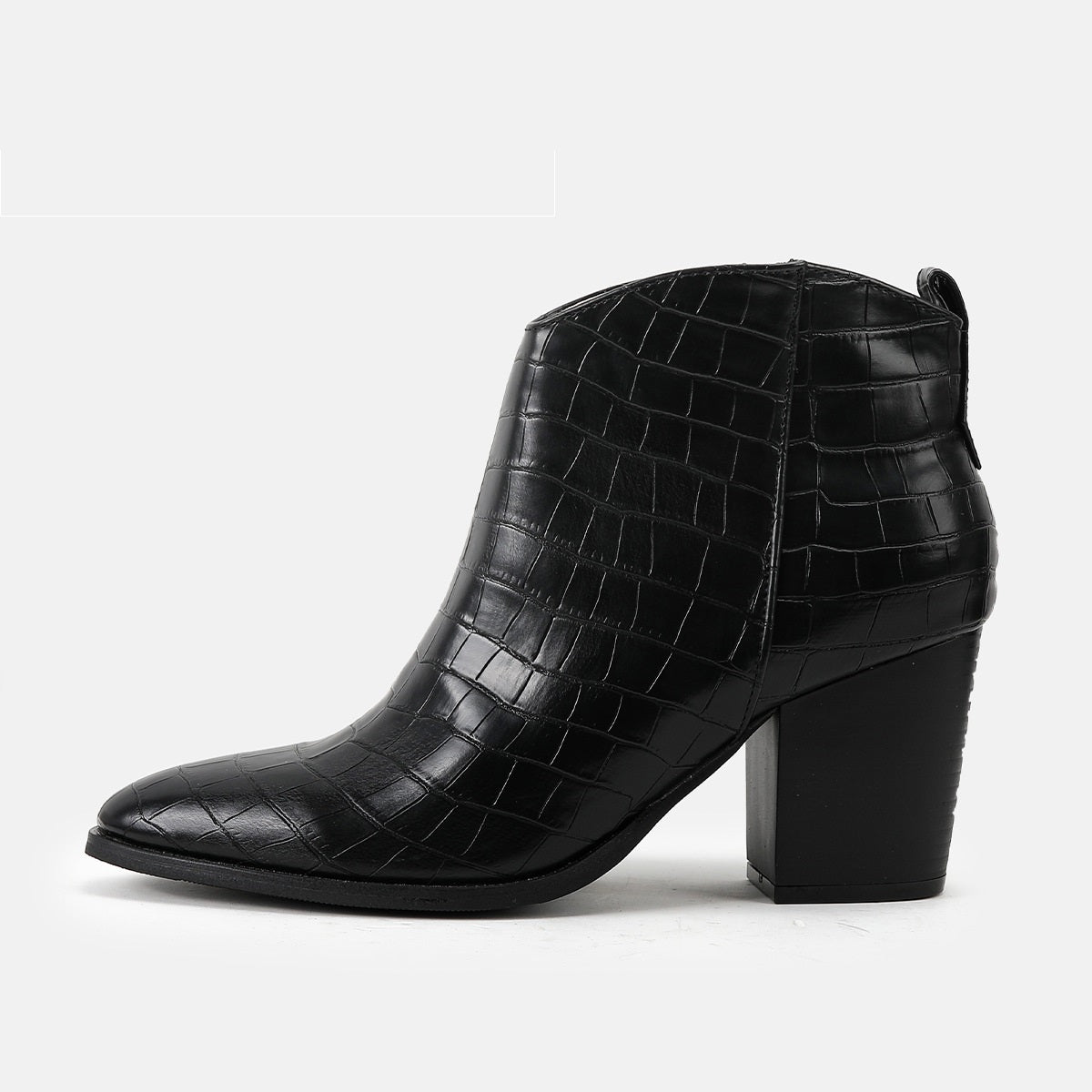 Side Zipper Crocodile Chelsea • PU Leather Boots