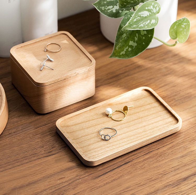 Small Wooden Box • Beech Gift Jewelry Storage