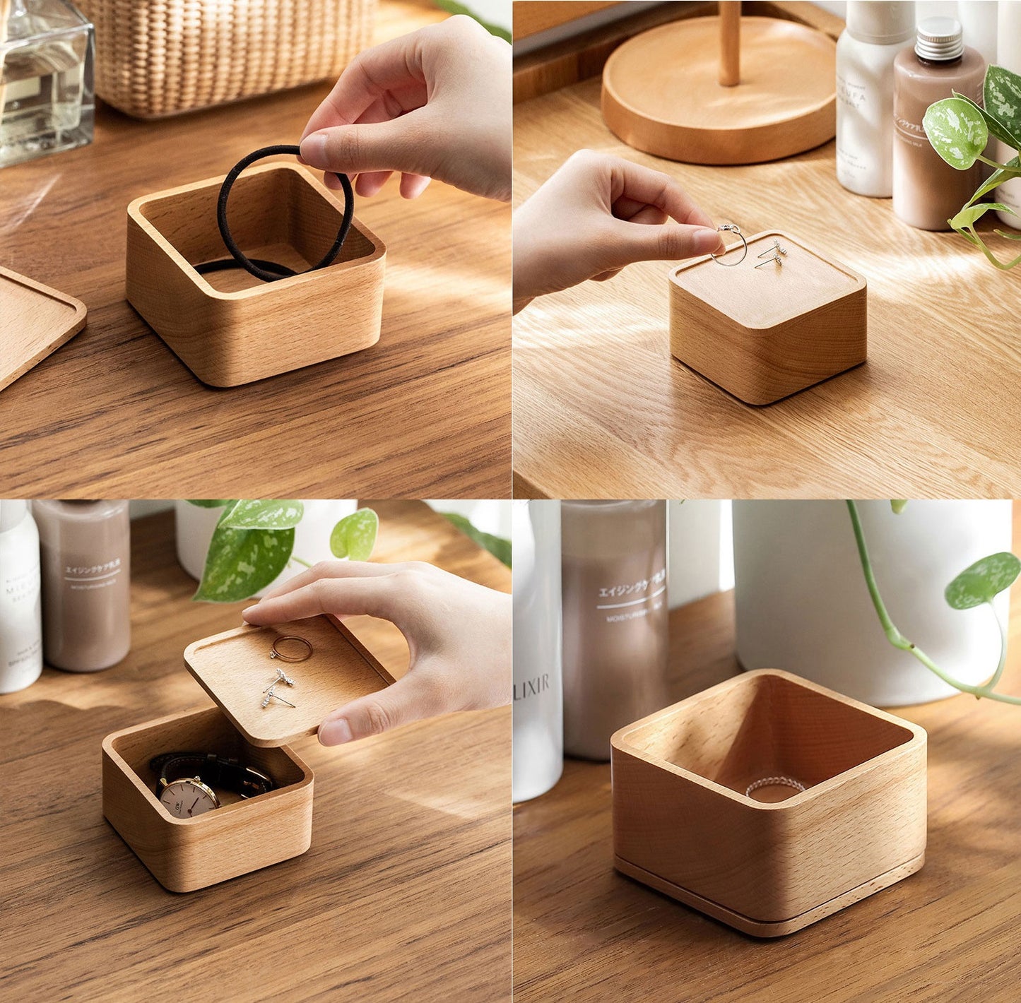 Small Wooden Box • Beech Gift Jewelry Storage