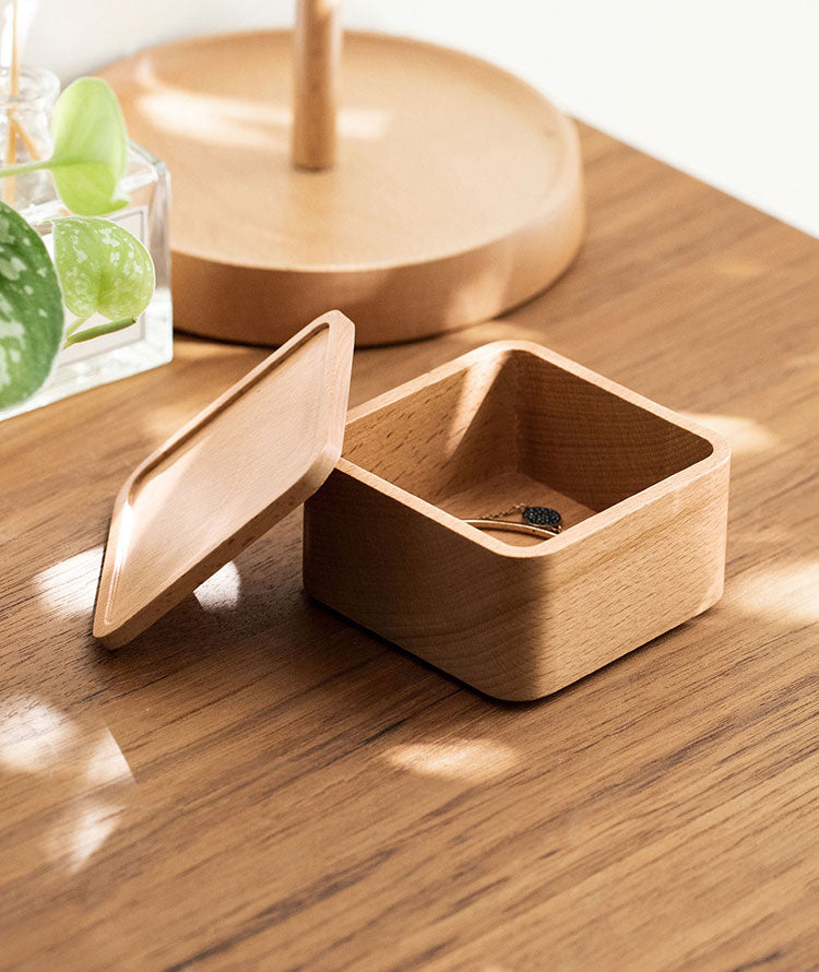 Small Wooden Box • Beech Gift Jewelry Storage