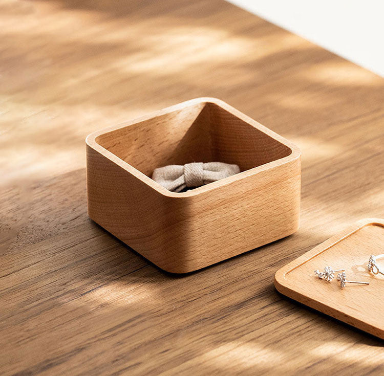 Small Wooden Box • Beech Gift Jewelry Storage