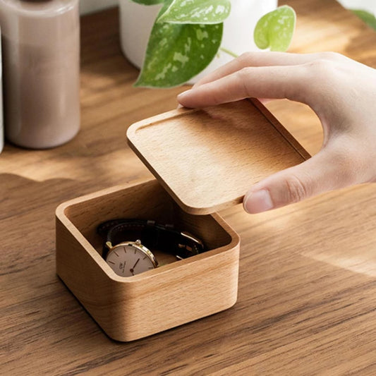 Small Wooden Box • Beech Gift Jewelry Storage