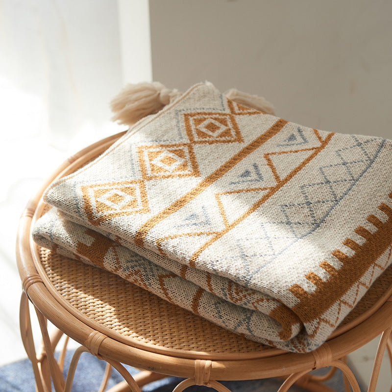 Sofa Cover Blanket • Knitted Nap Blanket