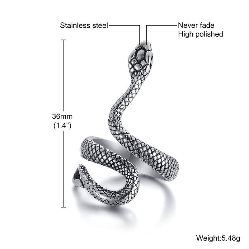 Index Finger Snake Ring • Stainless Steel