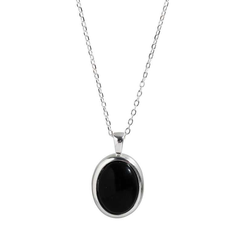 High-End Clavicle Necklace • Sterling Silver Black Onyx