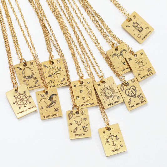 Tarot Cards Clavicle Chain • Gold Plated Stainless Steel