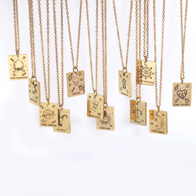 Tarot Cards Clavicle Chain • Gold Plated Stainless Steel