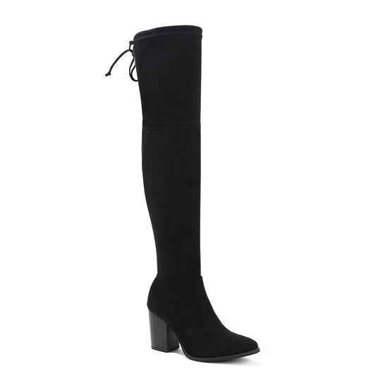 Thick Heel Over the Knee Boots • Hight Heel Suede Boots