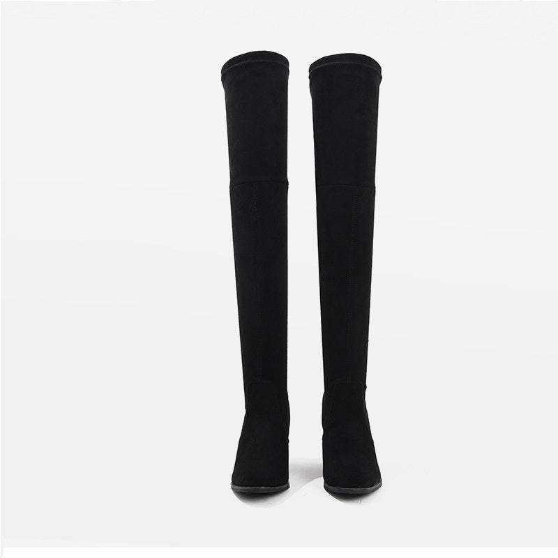 Thick Heel Over the Knee Boots • Hight Heel Suede Boots