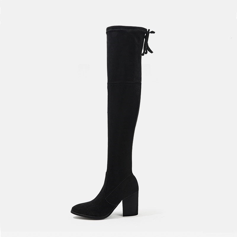 Thick Heel Over the Knee Boots • Hight Heel Suede Boots