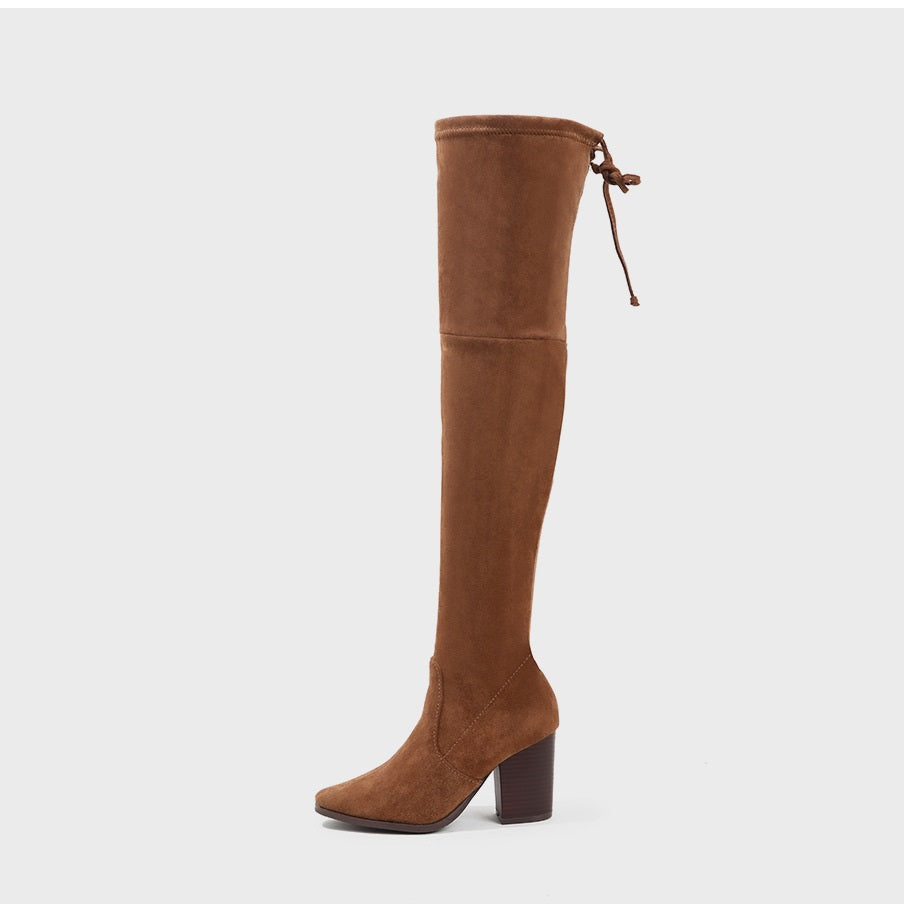 Thick Heel Over the Knee Boots • Hight Heel Suede Boots