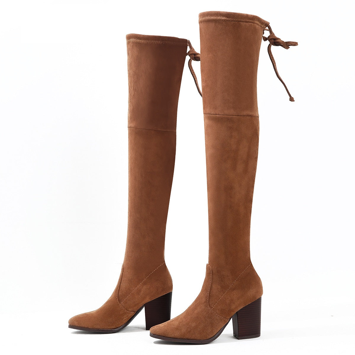 Thick Heel Over the Knee Boots • Hight Heel Suede Boots