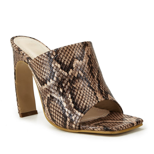 Snakeskin Pattern Mules • PU Leather Slippers