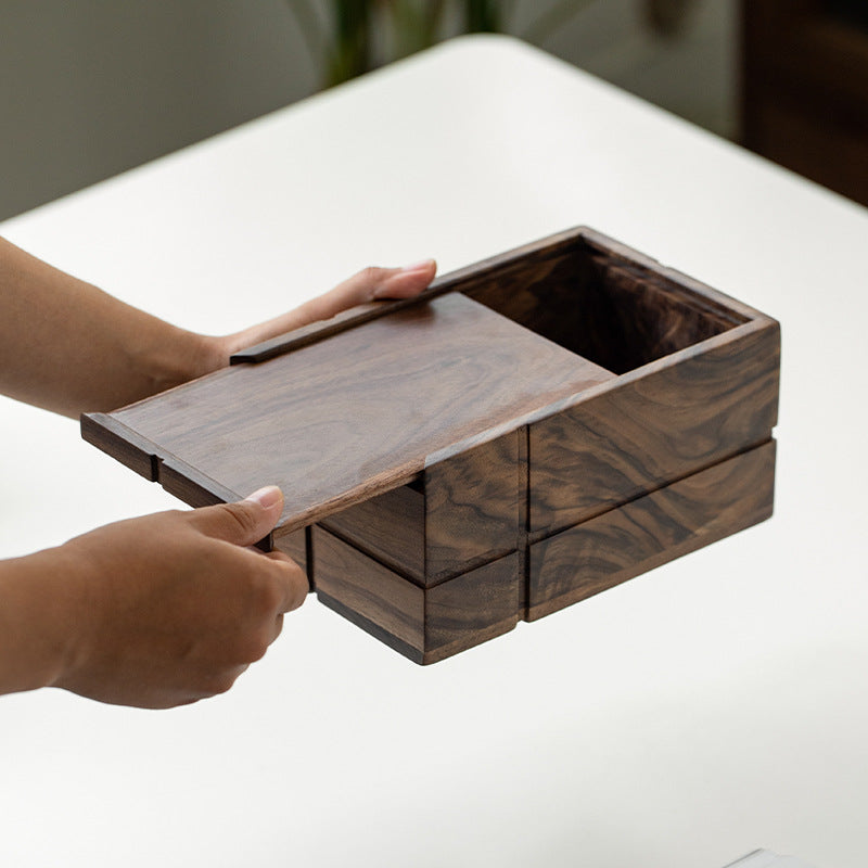 Tissue Box Drawer • Black Walnut Wood Box