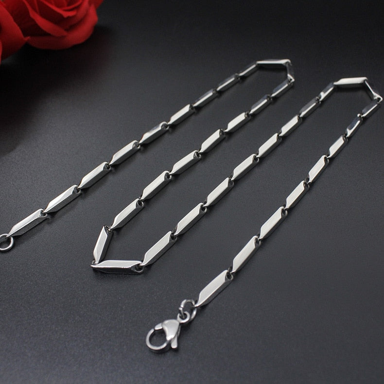 Titanium Steel Necklace • Stainless Steel Melon Chain