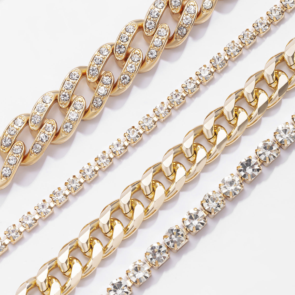 Double Tennis Cuban Suit Bracelet • Rhinestones Zircon Set