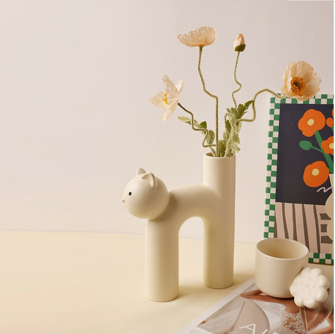 Tubular Cat Vase • Living Room Decoration