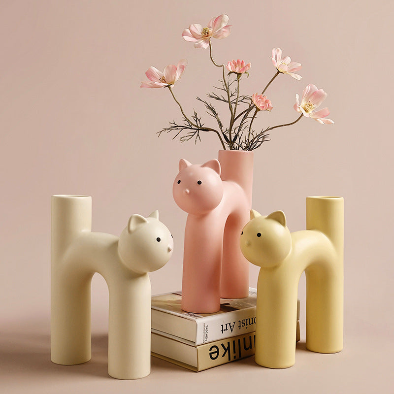 Tubular Cat Vase • Living Room Decoration