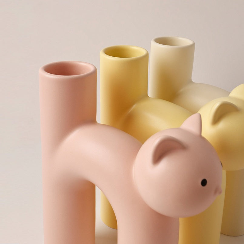 Tubular Cat Vase • Living Room Decoration