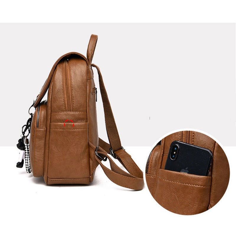 Vintage Leather Backpack • Soft PU Leather Bag