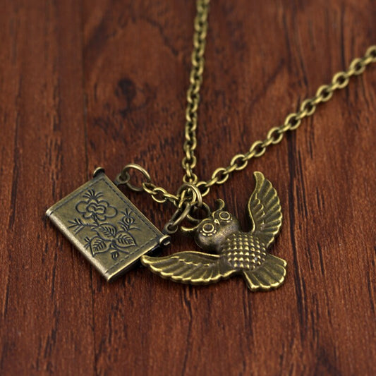 Secret Message Vintage Owl Necklace • Zinc Alloy Locket