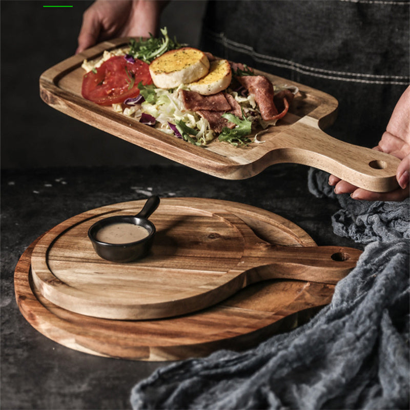 Western Steak Plate • Wooden Pizza Tray