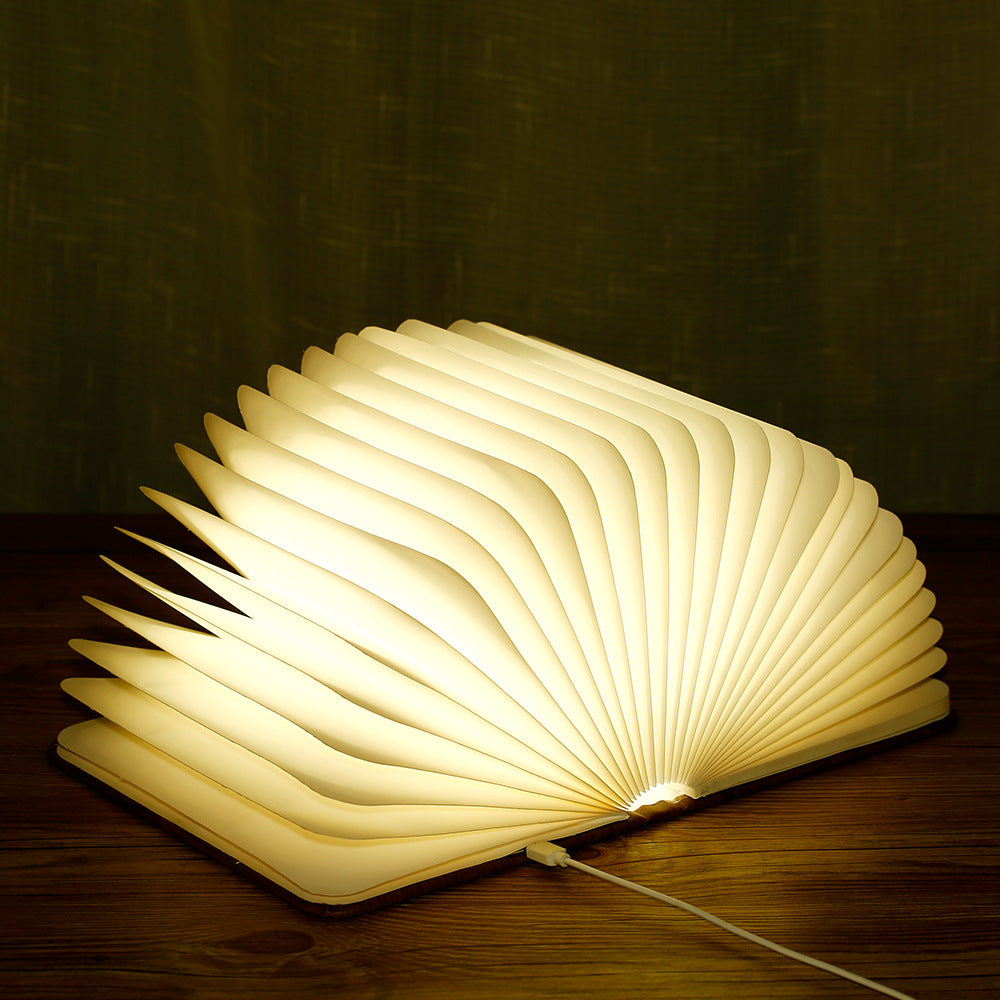 Wooden Book Night Light • Folding LED Lamp