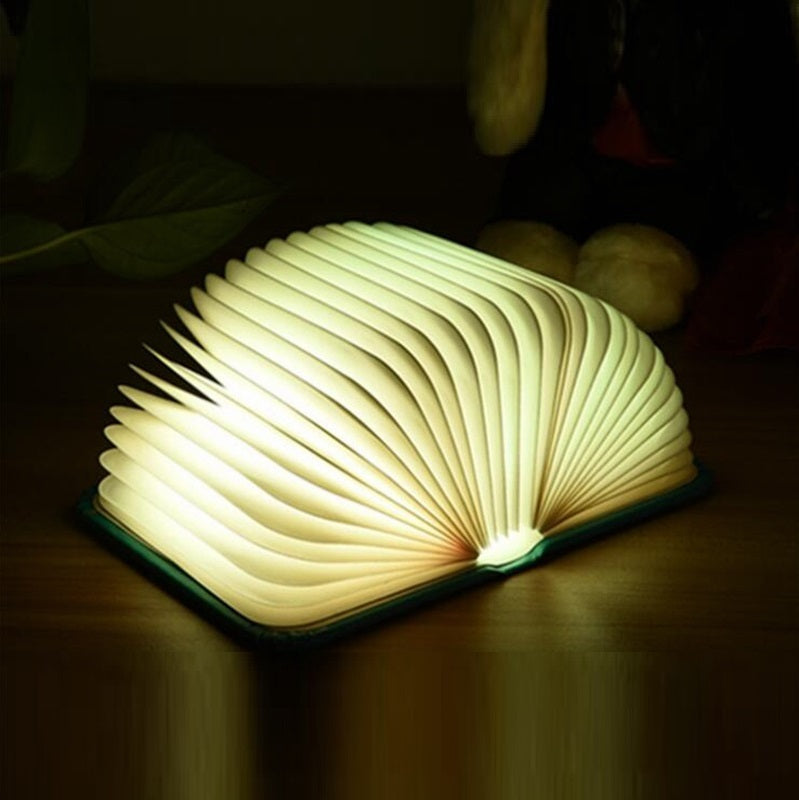 Wooden Book Night Light • Folding LED Lamp