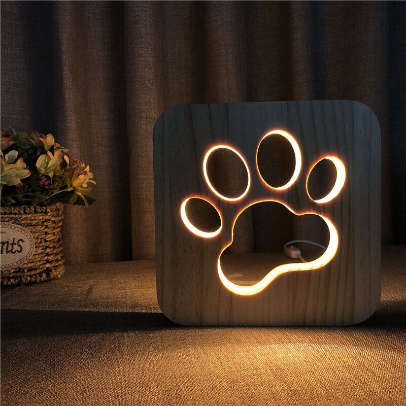 Wooden Night Light • 3D USB Desk Lights