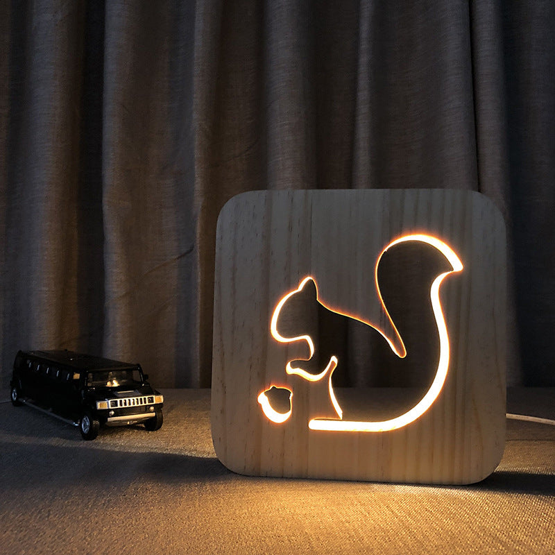 Wooden Night Light • 3D USB Desk Lights