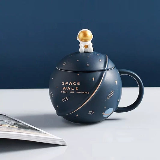 Space Walk Mug • Ceramic Lid and Spoon Cup