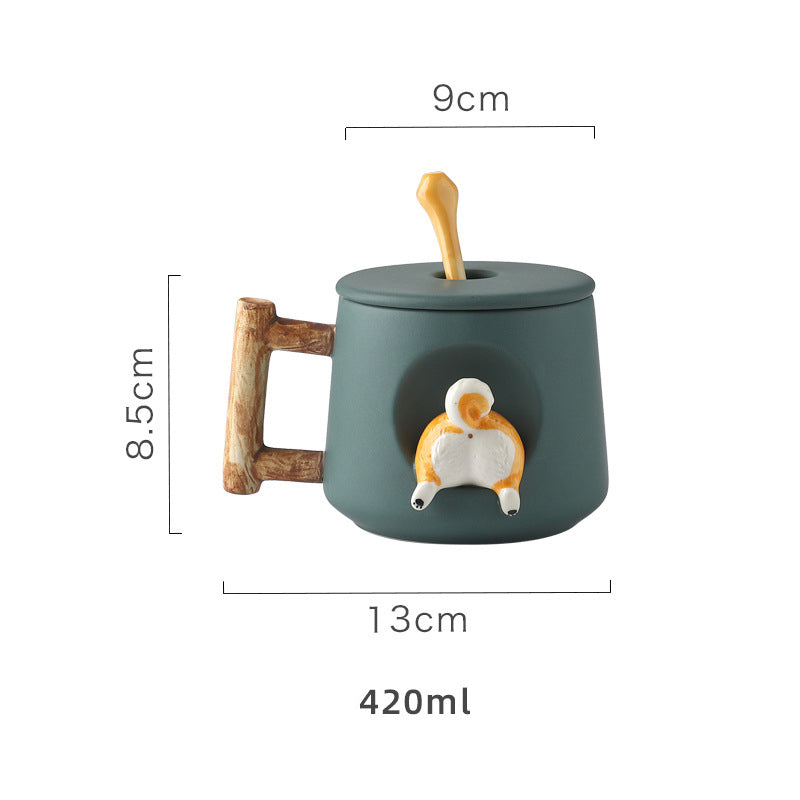 Shiba Inu Mug • Ceramic Lid and Spoon Cup