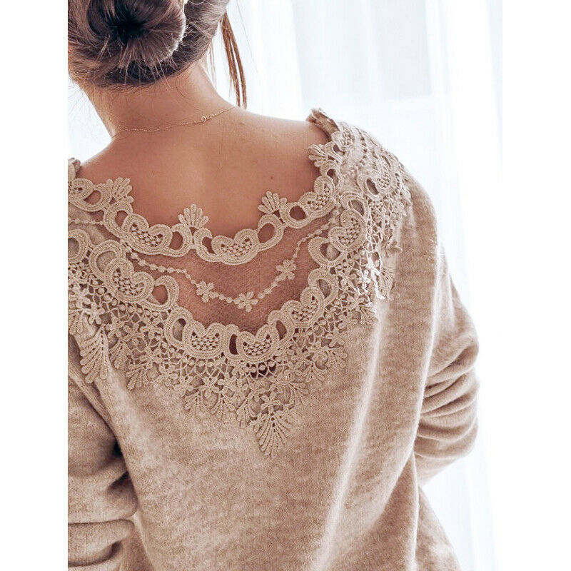 Backless Knitted Sweater • Back Lace Jumper