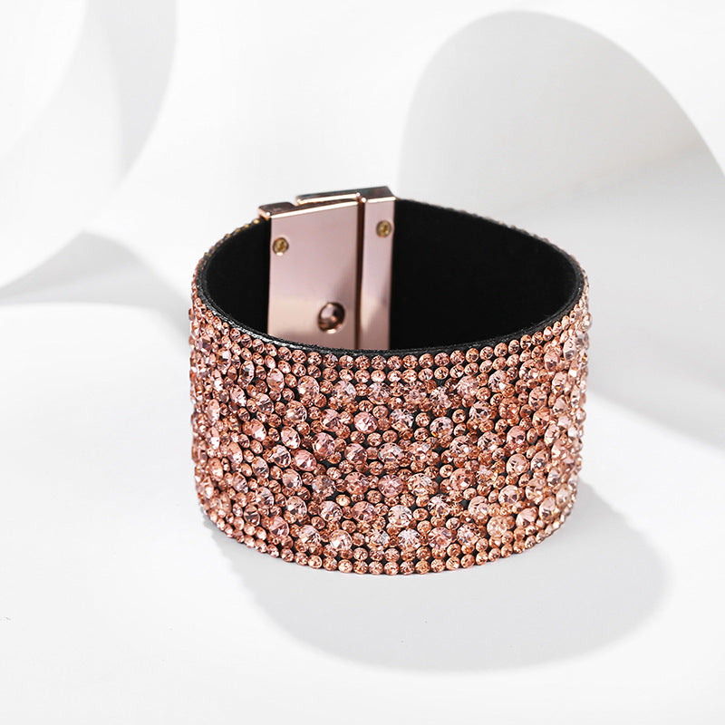 Bohemia Magnetic Buckle • Wide Crystal Bracelet