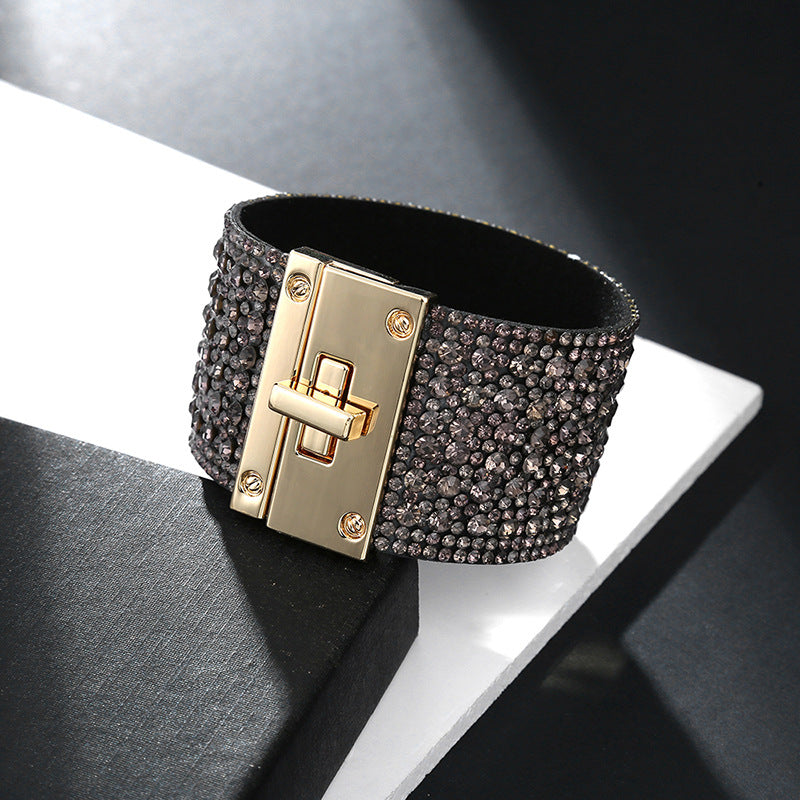 Bohemia Magnetic Buckle • Wide Crystal Bracelet