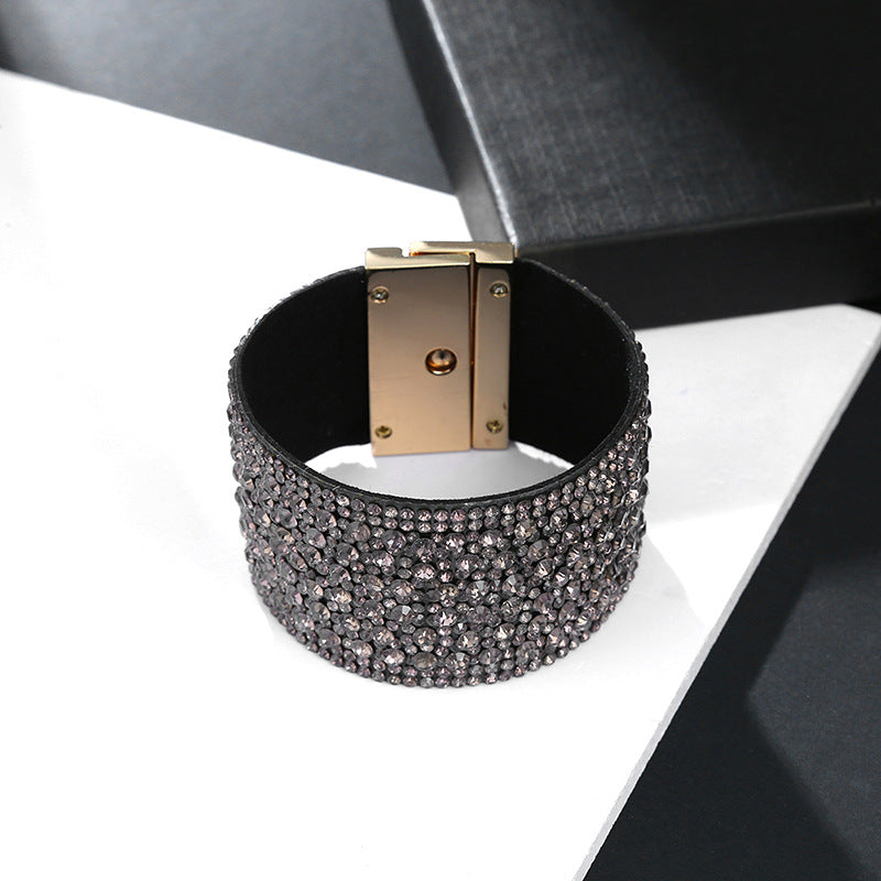 Bohemia Magnetic Buckle • Wide Crystal Bracelet