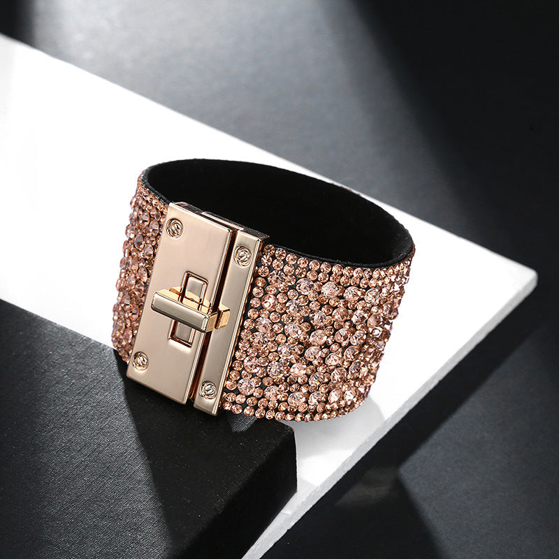 Bohemia Magnetic Buckle • Wide Crystal Bracelet