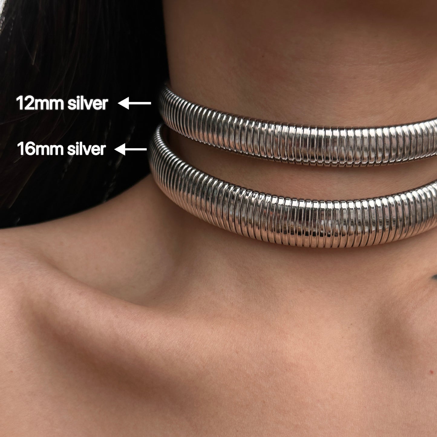 Elastic Narrow Choker • Titanium Steel Necklace