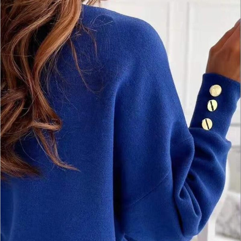 Knitted Sweater • Oversized Buttons Jumper