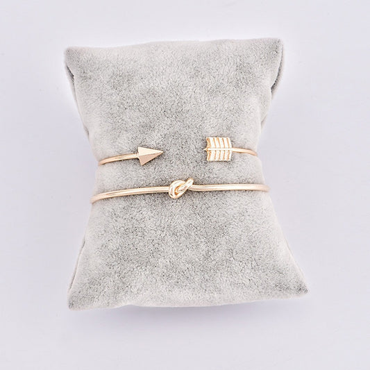 Knot Tie Bangle Bracelet • Simple Open Cuff Set