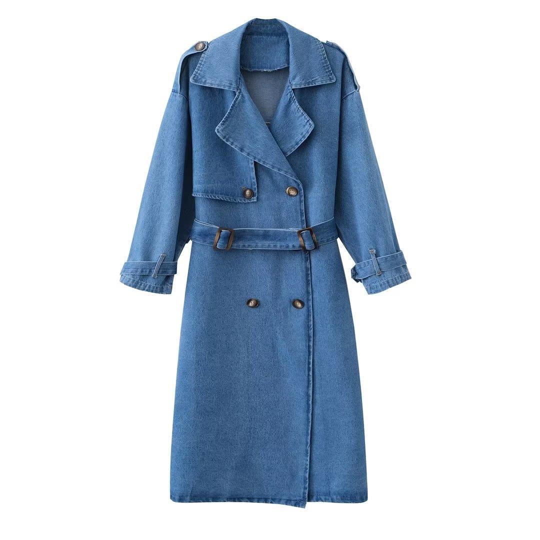 Loose Midi Coat • Denim Trench Coat