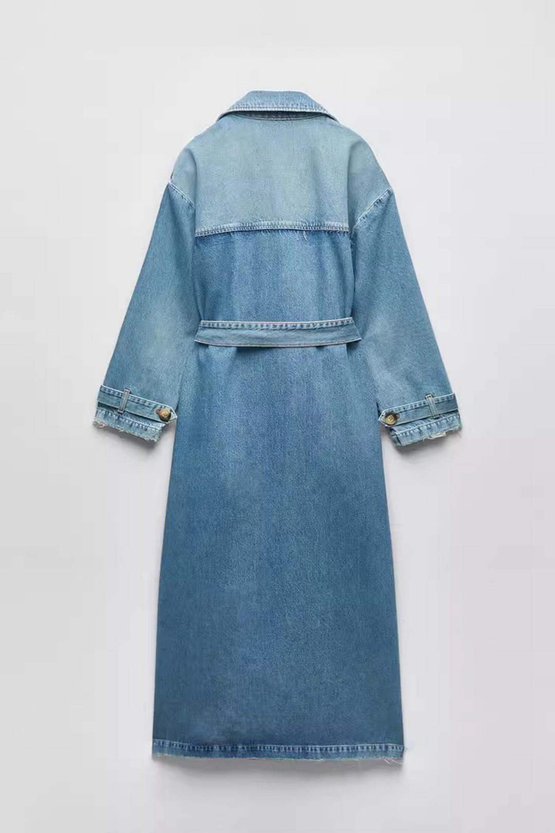 Loose Midi Coat • Denim Trench Coat